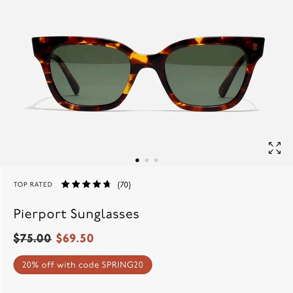 *SOLD* Madewell Pierport Tortoise Shell Sunglasses - Picture 3 of 5